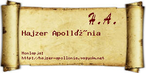 Hajzer Apollónia névjegykártya